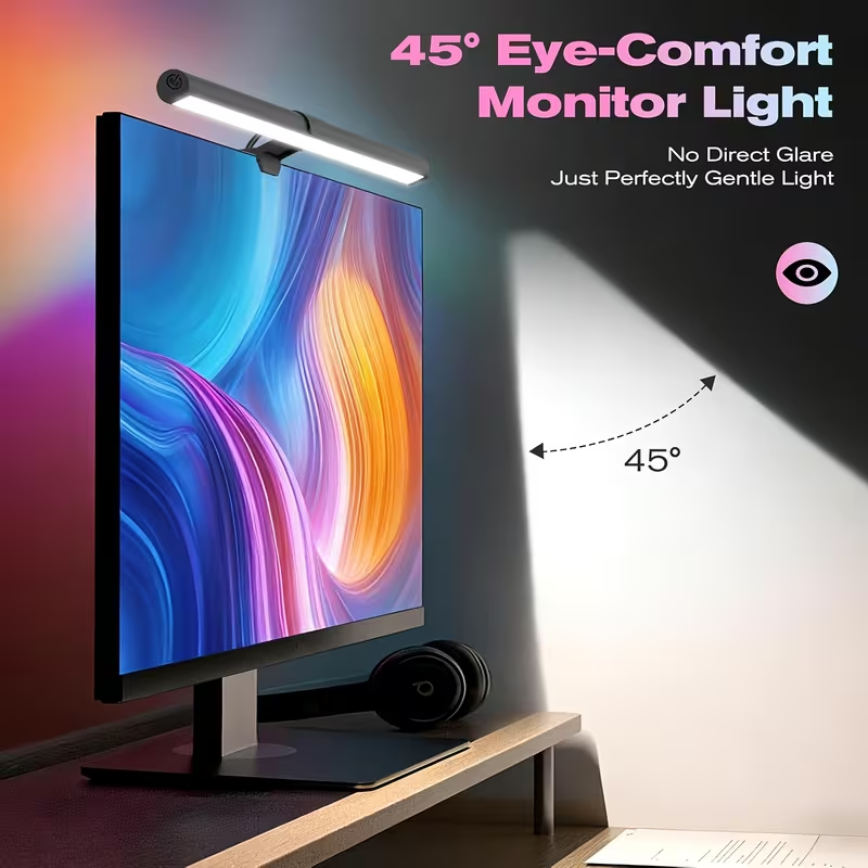 Gaming Accessories Led - USB-aangedreven LED-monitorlichtbalk, RGB-kleurveranderende hangende schermlamp, traploos