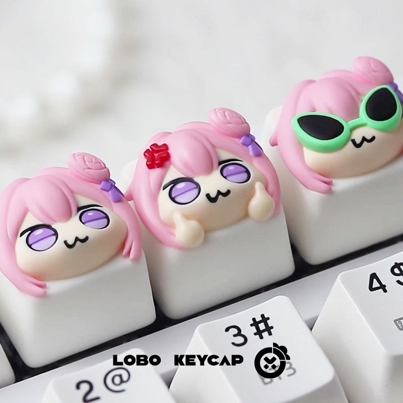 Gaming Accessories Pink - Schattig roze haar anime meisje hars