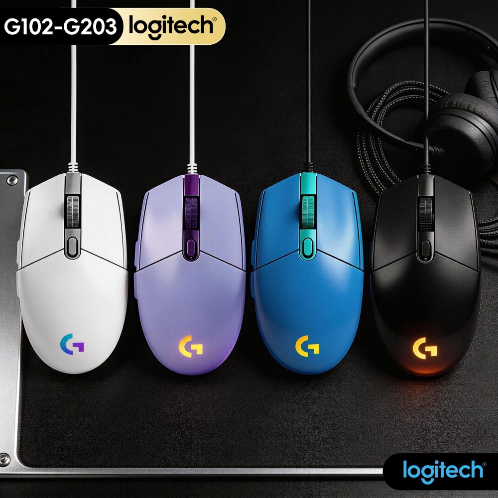 Logitech Mouse G203 - G102 Logitech G203 muis, Lightsync RGB