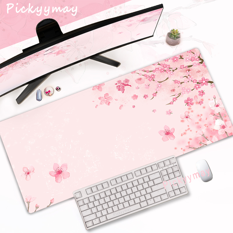Gaming Accessories Pink - CIFBUY Roze Kersenbloesem Gaming-muismat Grote uitgebreide