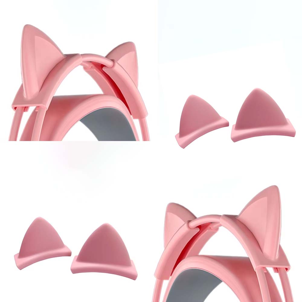 Gaming Accessories Pink - Roze siliconen kattenoren hanger voor hoofdtelefoons