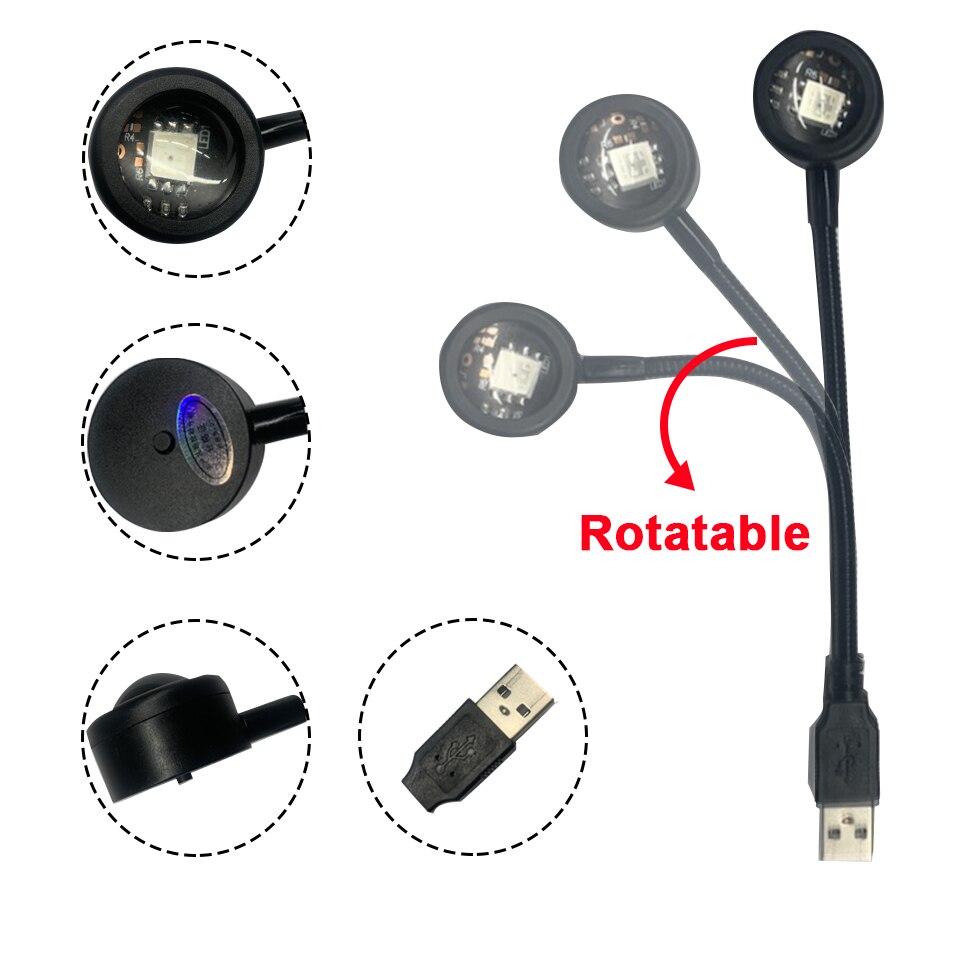 Kleurrijke gradiënt USB-zonson - Gaming Accessories Led recensie en prijs