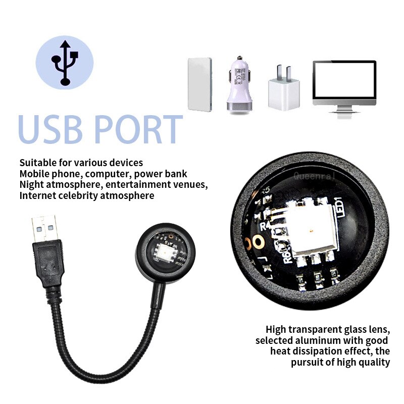Kleurrijke gradiënt USB-zonson - Gaming Accessories Led recensie en prijs